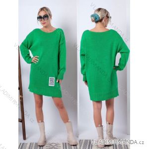 Women's Plus Size Warm Knitted Long Sleeve Dress (52/54/56 ONE SIZE) ITALIAN FASHION IM424637