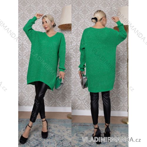 Women's Plus Size Warm Knitted Long Sleeve Dress (52/54/56 ONE SIZE) ITALIAN FASHION IM424637