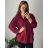 Women's Plus Size Long Pants and Long Sleeve Shirt Set (L/XL/2XL ONE SIZE) POLISH FASHION IMWT23BELLA 50/52 wine