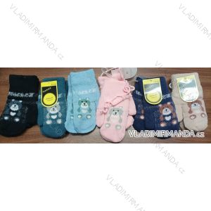 Mittens with fur children's girl and boys (3-8 years) MILAOLI MIL24T312