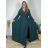 Women's Long Elegant Dress with Wide Straps (SL) FRENCH FASHION FMPEL23VELVET -   emerald green -   XL