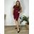 Women's short sleeve dress oversized (L-3XL) POLISH FASHION PMF20013 wine 42