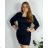 Women's Elegant Long Sleeve Dress (S/M ONE SIZE) ITALIAN FASHION IMM23M6062 2XL dark blue