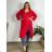 Zippered extended sweatshirt dress long sleeve women (uni m / xl) ITALIAN FASHION IM520351 M/L/XL red