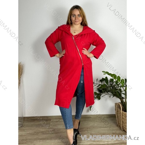 Zippered extended sweatshirt dress long sleeve women (uni m / xl) ITALIAN FASHION IM520351 M/L/XL red