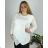 Women's long sleeve shirt tunic oversized (L / XL ONE SIZE) ITALIAN FASHION IMD211065 2XL white