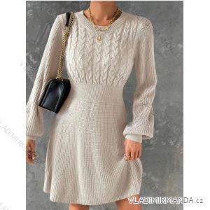 Women's Short Knitted Long Sleeve Dress (S/M ONE SIZE) ITALIAN FASHION IM424325