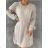 Women's Short Knitted Long Sleeve Dress (S/M ONE SIZE) ITALIAN FASHION IM424325