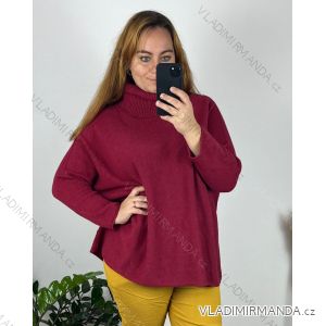 Knitted Sweater with Turtleneck Long Sleeve Women's Plus Size (54/56/58 ONE SIZE) ITALIAN FASHION IM524KEYLA