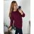 Women's Plus Size Extended Knitted Long Sleeve Sweater (XL/2XL/3XL ONE SIZE) ITALIAN FASHION IMC23464