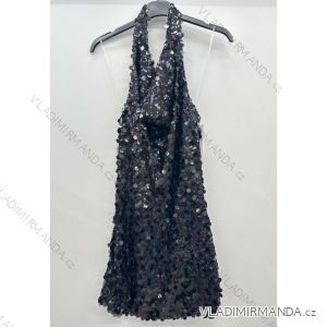 Women's Elegant Sparkly Sequin Sleeveless Dress (S/M ONE SIZE) ITALIAN FASHION IMPSH246883