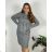 Women's Sweater Long Long Sleeve Knitted Dress (L / XL ONE SIZE) ITALIAN FASHION IM721314