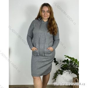 Women's Sweater Long Long Sleeve Knitted Dress (L / XL ONE SIZE) ITALIAN FASHION IM721314