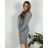 Women's Sweater Long Long Sleeve Knitted Dress (L / XL ONE SIZE) ITALIAN FASHION IM721314 46/48 grey