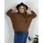 Women's oversize sweater with print (M / L ONE SIZE) ITALIAN FASHION IMB22KELLY 56/58 light brown