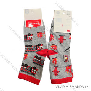 Children's boy's cheerful firemen's socks (32-34) POLISH FASHION DPP22253