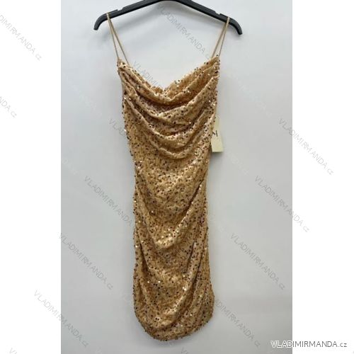 Women's Elegant Sparkly Sequin Sleeveless Dress (S/M ONE SIZE) ITALIAN FASHION IMPSH246883