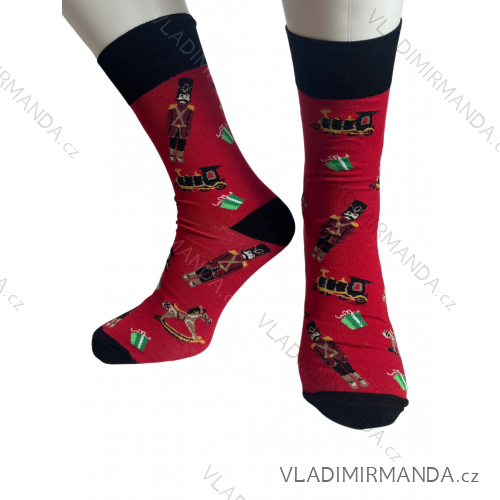 Ponožky veselé  pánské (42-46) POLSKÁ MÓDA DPP21299 44/46 red