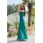 Women's strapless tulle party dress (S/M/L ONE SIZE) ITALIAN FASHION IM923001 green 34