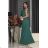 Women's strapless tulle party dress (S/M/L ONE SIZE) ITALIAN FASHION IM923001 emerald green 34