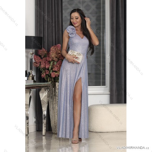 Women's strapless tulle party dress (S/M/L ONE SIZE) ITALIAN FASHION IM923001 šedá světlá 42
