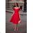 Women's strapless tulle party dress (S/M/L ONE SIZE) ITALIAN FASHION IM923001 red 38