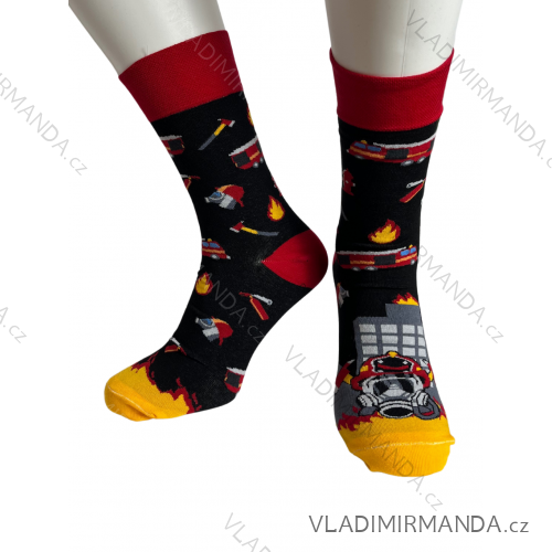 Men's Happy Fireman Socks (35-37, 38-40, 41-43, 44-46) POLISH FASHION DPP24HASIC