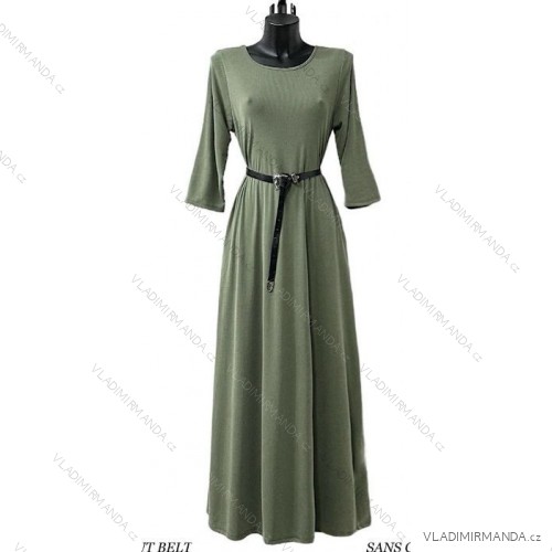 Women's Long Sleeve Summer Dress (S/M ONE SIZE) ITALIAN FASHION IMPES238990 green khaki S/M/L