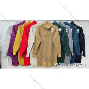 Long Sleeve Knitted Turtleneck Sweater Women Plus Size (50/52/54 ONE SIZE) ITALIAN FASHION IM424783