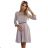 579-1 Classic trapeze dress with black belt - beige