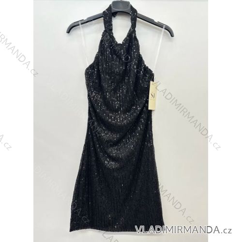 Women's Elegant Sparkly Sequin Sleeveless Dress (S/M ONE SIZE) ITALIAN FASHION IMPSH246883