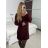 Women's Long Sleeve Knitted Dress (M/L ONE SIZEl) ITALIAN FASHION IMD23811 M / L Wine