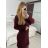 Women's Long Sleeve Knitted Dress (M/L ONE SIZEl) ITALIAN FASHION IMD23811 M / L Wine