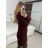 Women's Long Sleeve Knitted Dress (M/L ONE SIZEl) ITALIAN FASHION IMD23811 M / L Wine