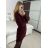 Women's Long Sleeve Knitted Dress (M/L ONE SIZEl) ITALIAN FASHION IMD23811 M / L Wine