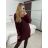 Women's Long Sleeve Knitted Dress (M/L ONE SIZEl) ITALIAN FASHION IMD23811 M / L Wine