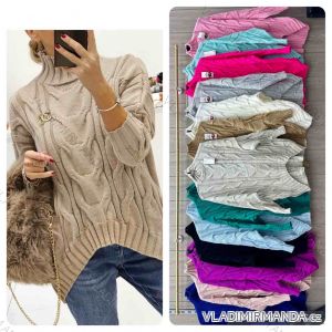 Women's Knitted Thin Long Sleeve Sweater (S/M ONE SIZE) ITALIAN FASHION IMWL233230