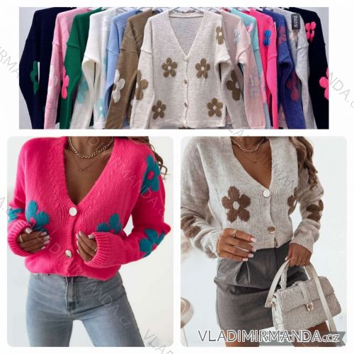 Women's Knitted Thin Long Sleeve Sweater (S/M ONE SIZE) ITALIAN FASHION IMWL233230