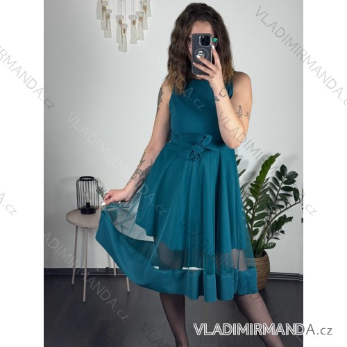 Women's Elegant Summer Sleeveless Dress (S/M/L ONE SIZE) ITALIAN FASHION IM322SIMONE/DR Light Kerosene S/M/L