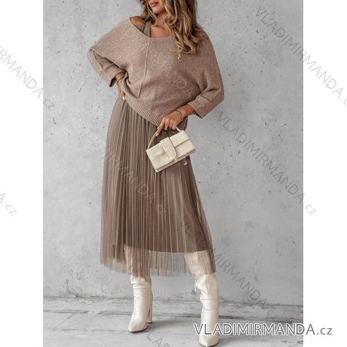 Women's Knitted Sweater Dress Set (S/M ONE SIZE) ITALIAN FASHION IMWE223972