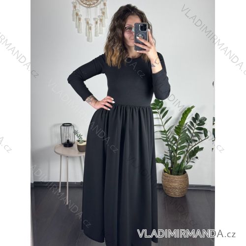 Women's Elegant Belt Long Sleeve Dress (S/M ONE SIZE) ITALIAN FASHION IMM23UN6139