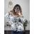 Women's oversize sweater with print (M / L ONE SIZE) ITALIAN FASHION IMB22KELLY -   white -   M / L