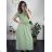 Women's Long Summer Short Sleeve Dress (S/M ONE SIZE) ITALIAN FASHION IMD23430