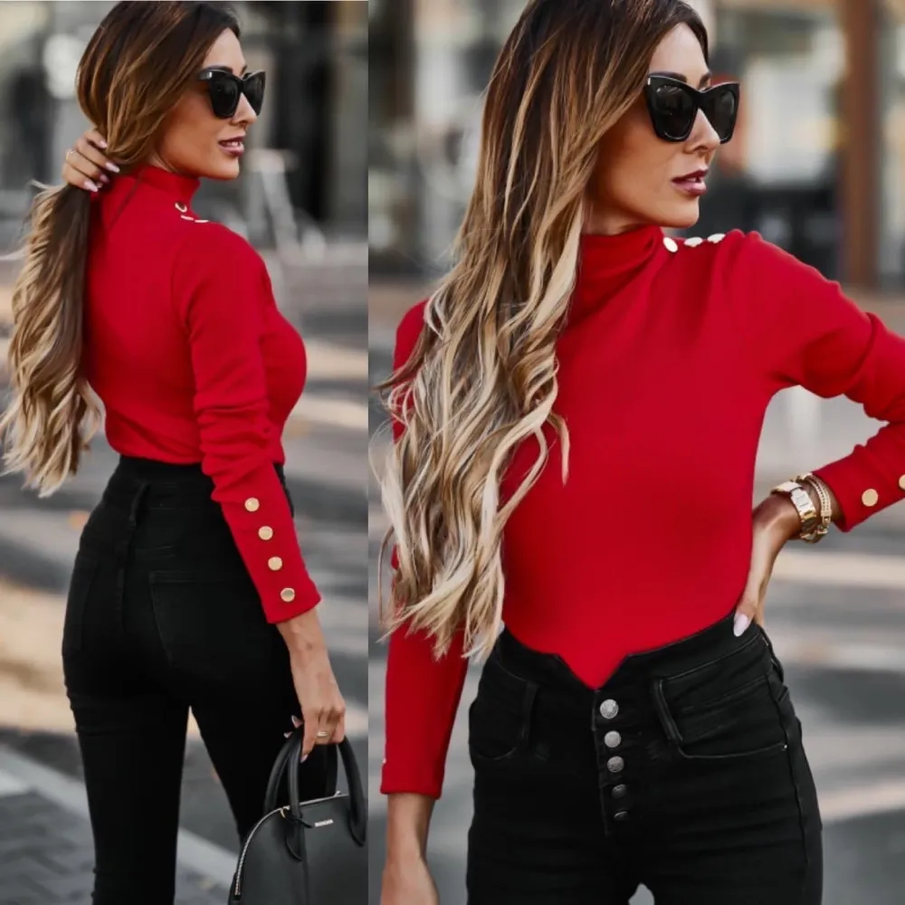 Women's Stand Collar Long Sleeve Knitted Sweater (S/M ONE SIZE) ITALIAN FASHION IMPLI228596