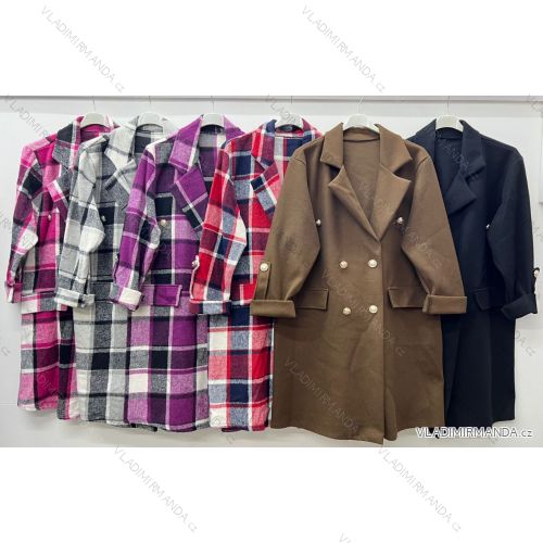 Women's Plus Size Button Up Winter Coat Long Sleeve (50/52/54 ONE SIZE) ITALIAN FASHION IM424798