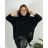 Women's Plus Size Long Sleeve Zipper Hooded Sweatshirt (XL/2XLONE SIZE) ITALIAN FASHION IMD23429 56/58 black