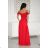 Women's Plus Size (42-46) Long Elegant Party Sleeveless Dress POLISH FASHION PMLBC23265-10 red 46