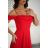 Women's Plus Size (42-46) Long Elegant Party Sleeveless Dress POLISH FASHION PMLBC23265-10 red 46