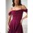 Women's Plus Size (42-46) Long Elegant Party Sleeveless Dress POLISH FASHION PMLBC23265-10 vínová třešňová 34