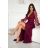 Women's Plus Size (42-46) Long Elegant Party Sleeveless Dress POLISH FASHION PMLBC23265-10 wine 34